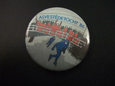 14e Friesche Elfstedentocht (Fries Alvestêdetocht)1986  winnaar Evert van Benthem( mannen) en Tineke Dijkshoorn ( vrouwen)